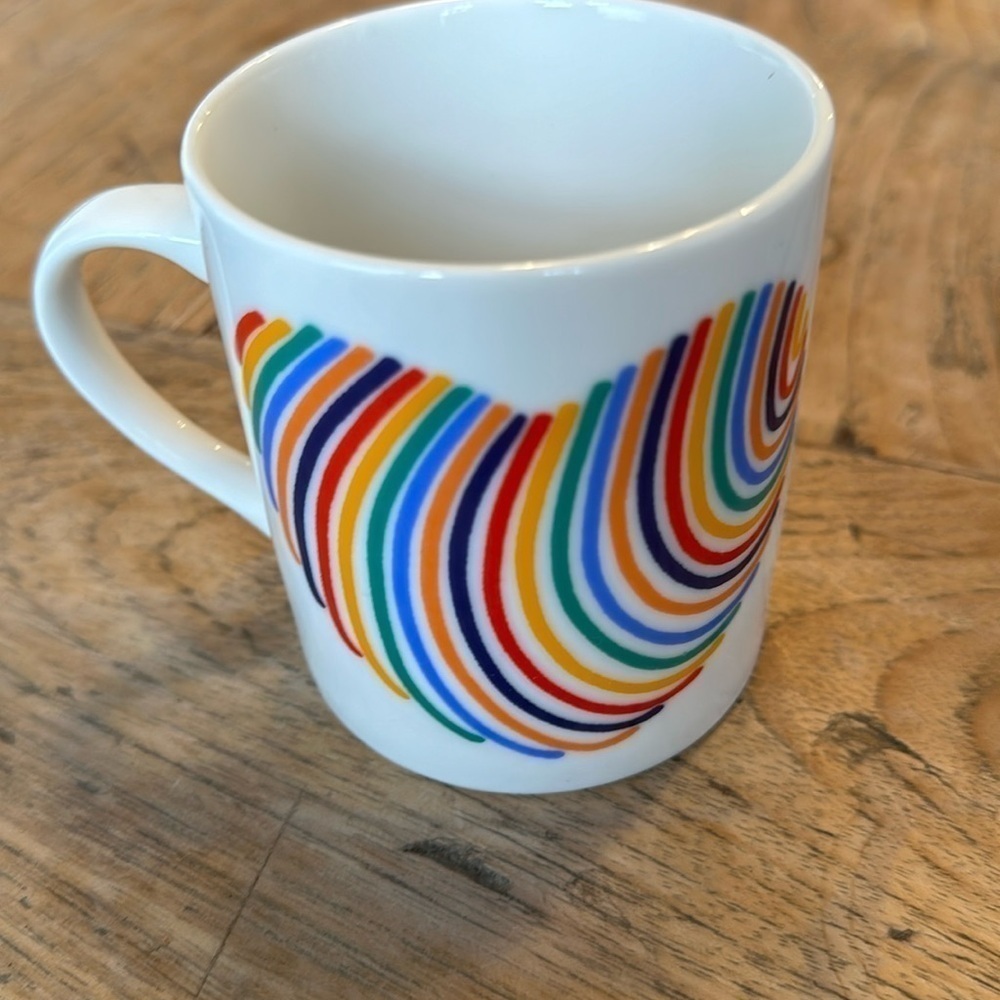 Bo Bendixen Denmark Rainbow Heart Mug – NWOT – Colorful Scandinavian Design
